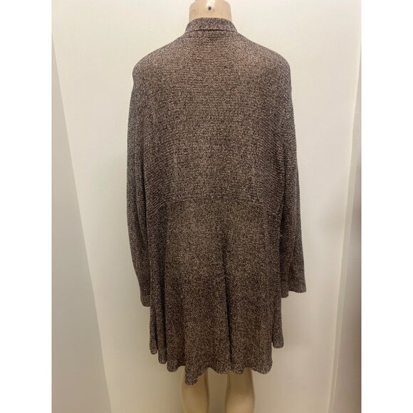 Brown Open Front Knit Cardigan Sweater Womens Lightweight Drape Long Sleeve Sz 2 - Picture 6 of 9
